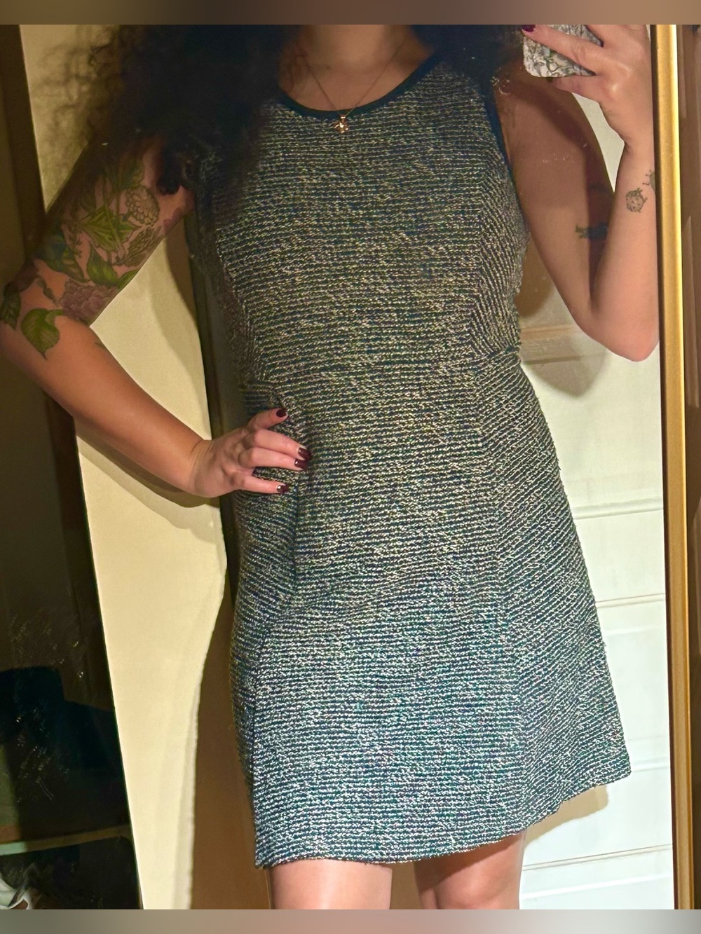 J. Crew Tweed Sleeveless Mini Dress in White and Black